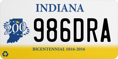 IN license plate 986DRA