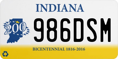 IN license plate 986DSM