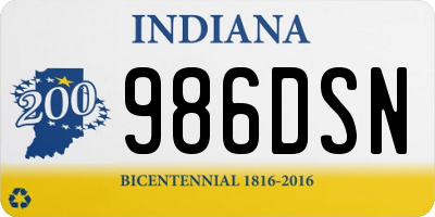 IN license plate 986DSN