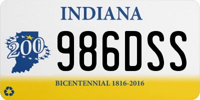 IN license plate 986DSS