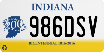 IN license plate 986DSV