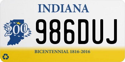 IN license plate 986DUJ