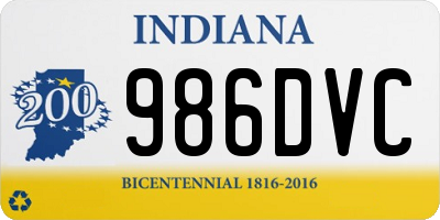 IN license plate 986DVC