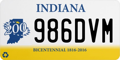 IN license plate 986DVM