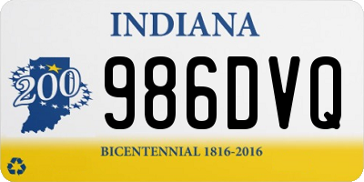 IN license plate 986DVQ