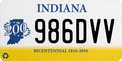 IN license plate 986DVV