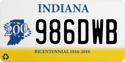 IN license plate 986DWB