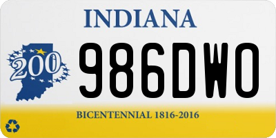 IN license plate 986DWO