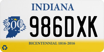 IN license plate 986DXK