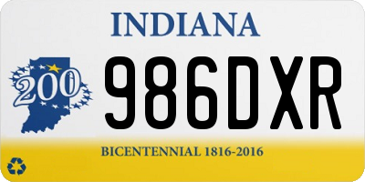 IN license plate 986DXR