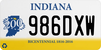 IN license plate 986DXW