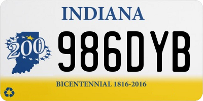 IN license plate 986DYB