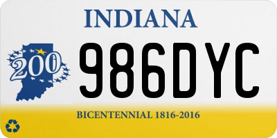 IN license plate 986DYC