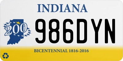 IN license plate 986DYN