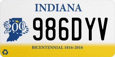 IN license plate 986DYV