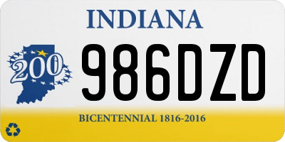 IN license plate 986DZD