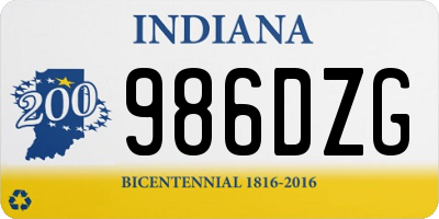 IN license plate 986DZG