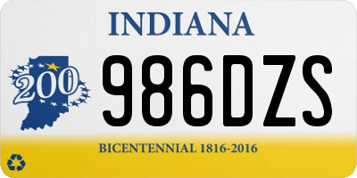 IN license plate 986DZS