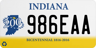 IN license plate 986EAA
