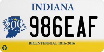 IN license plate 986EAF