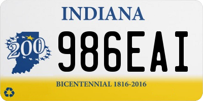 IN license plate 986EAI