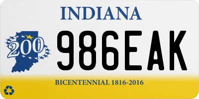 IN license plate 986EAK