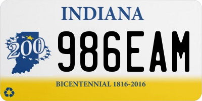 IN license plate 986EAM