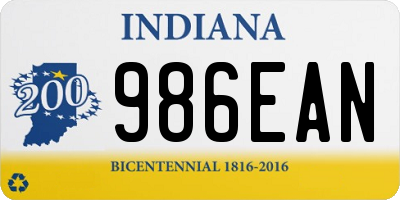 IN license plate 986EAN