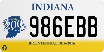 IN license plate 986EBB