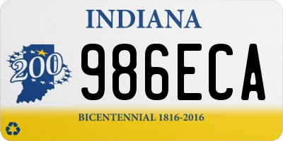 IN license plate 986ECA