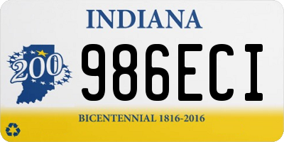 IN license plate 986ECI