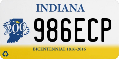 IN license plate 986ECP