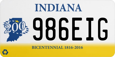 IN license plate 986EIG