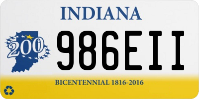 IN license plate 986EII