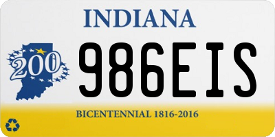 IN license plate 986EIS