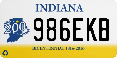 IN license plate 986EKB