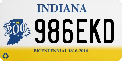 IN license plate 986EKD