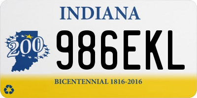 IN license plate 986EKL