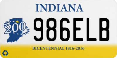 IN license plate 986ELB