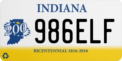 IN license plate 986ELF