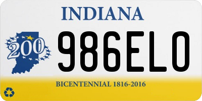 IN license plate 986ELO