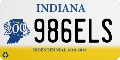 IN license plate 986ELS