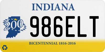 IN license plate 986ELT