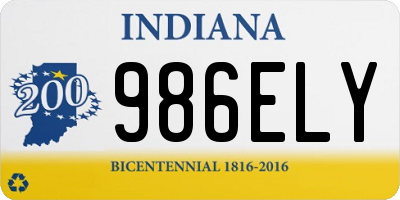 IN license plate 986ELY