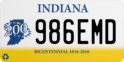 IN license plate 986EMD