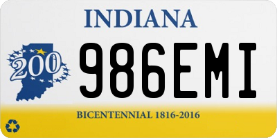 IN license plate 986EMI