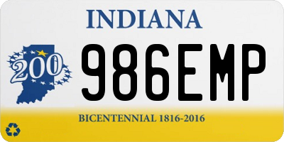 IN license plate 986EMP