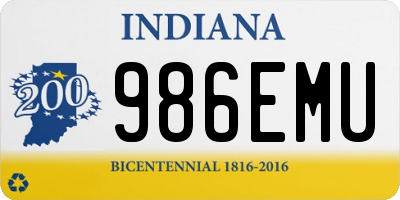 IN license plate 986EMU