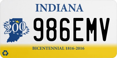 IN license plate 986EMV