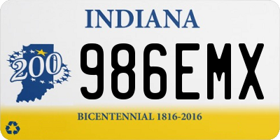 IN license plate 986EMX